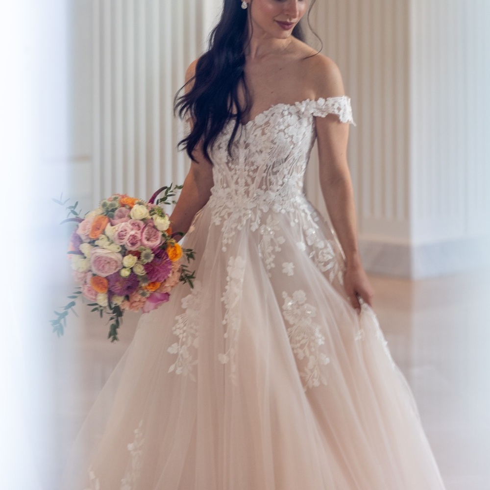 Maggie Sottero Lace Wedding Dress in Cream and White